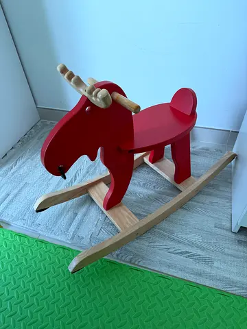 Wooden Red Rocking Horse for Toddlers - Good Condition from Ikea