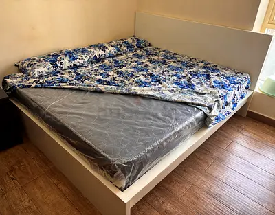 IKEA Bed with Medicated Mattress + 2 FREE Bedside Tables