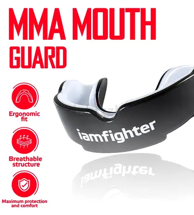 Professional MMA Mouth Guard with Case – Shock Absorbing Gum Shield for Boxing, Kickboxing, MMA & Co