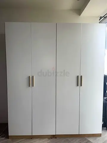 White 4-Door Wardrobe / Armoire - Good Condition