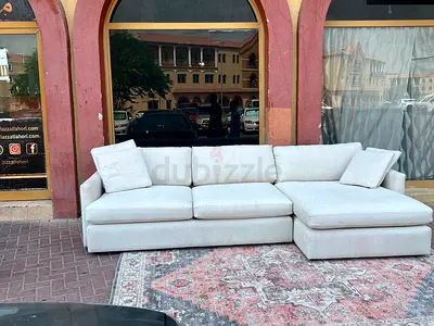 Perfect Condition Crate&Barrel Lounge Deep feather filled L Shape Sofa Beige