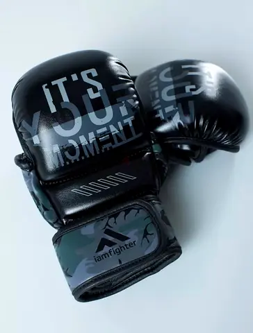 IAMFIGHTER MMA Training Gloves – Premium PU Leather Boxing Gloves for Sparring, Kickboxing, Muay Tha