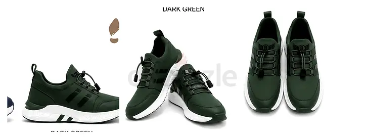 Dark Green Casual Sneakers — Comfortable Lightweight Trainers (Pair)