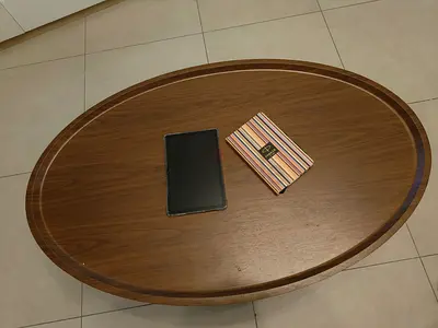 Oval Wooden Coffee Table - Mid-century Style, Good Condition