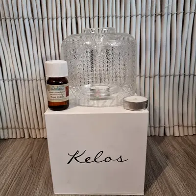 BRAND NEW Luxury Handblown Glass Diffuser Set (Kelos) + Nefertari Rose Oil - Mirdif