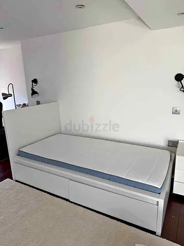 Ikea malm single size Storage bed frame with mattress