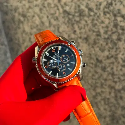 This is an Omega Seamaster Planet Ocean 600M Chronograph, likely reference 2918.50.00, featuring a s