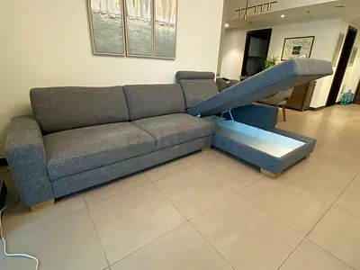 Excellent Condition IKEA Sorvallin L Shape Sofa Grey
