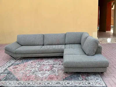 Premium Quality Natuzzi Italian L Shape Sofa dark gray