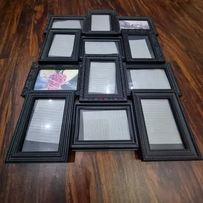 Ornate Black Multi-Photo Collage Frame – Holds 12 Photos (4x6")