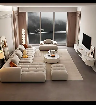 Modern Modular L-Shaped Sofa Set with Accent Chair & Ottoman — Comfortable woth Premium Quality