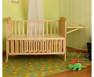 Wooden cot with mattress for sale