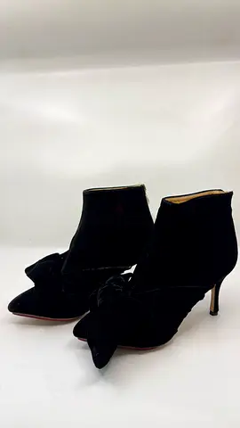 Charlotte Olympia Black Velvet Bow Shoes Size 36