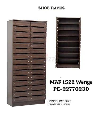 Tall Wenge Shoe Rack Cabinet 80x32x180cm - MAF 1522 (Multiple Shelves)