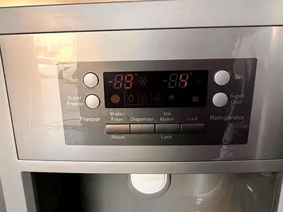 Stainless Steel Refrigerator Control Panel with Ice Maker & Water Dispenser