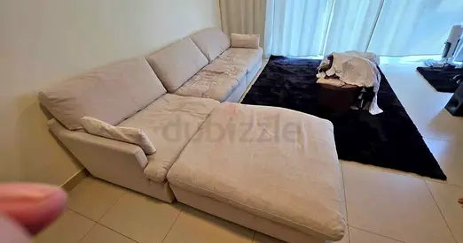 Comfortable home centre swin feather filled sofa with ottoman