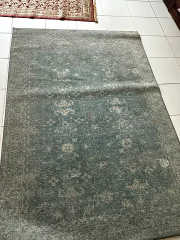 Large Vintage-style Oriental Rug - Blue/Gray, Good Used Condition