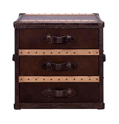 Marina Home Genuine Leather 2X Nightstands