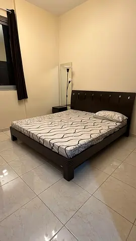 Queen size wooden bed frame with mattress - great condition