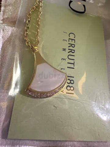 Cerruti 1881 gold-tone pendant necklace with mother-of-pearl and crystals