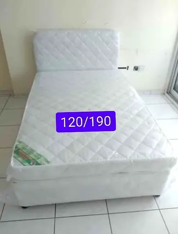 BRAND NEW DOUBLE SIZE AMERICAN BASE BED WITH MATTRESS 120X190 CM