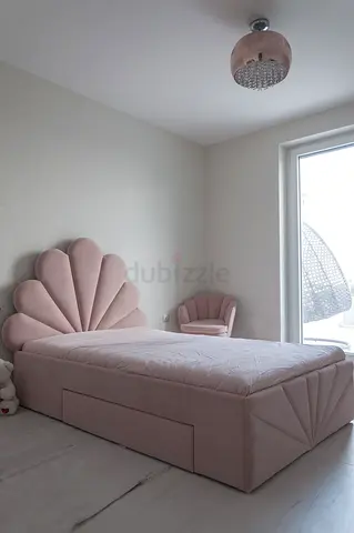 Customised Pink Shell Upholstered Single Bed