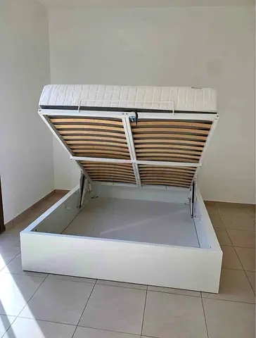 IKEA Queen Hydraulic Storage Bed With Mattress