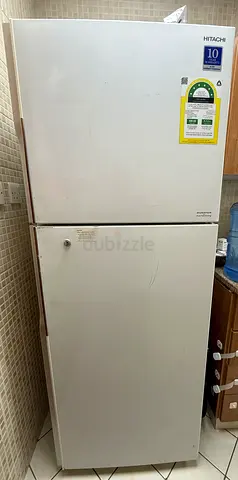 White Hitachi Double Door Refrigerator