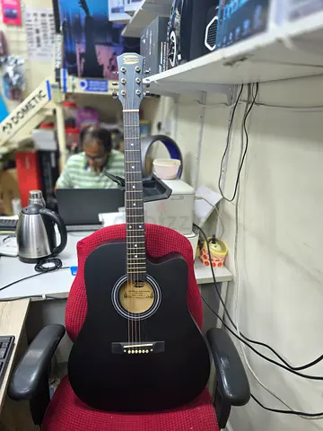 Black Acoustic Guitar 41 inch - Good Condition, Ready to Play