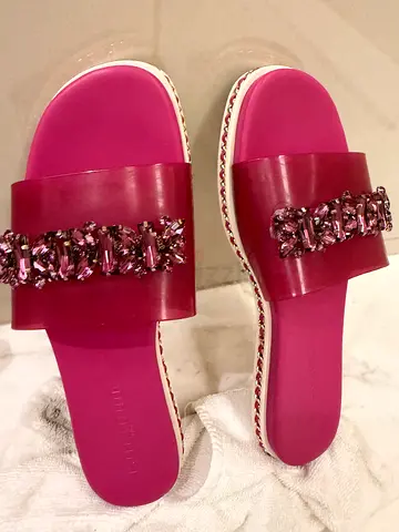 Karl Lagerfeld Pink Slide Sandals