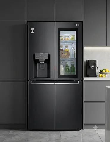 LG French Door Refrigerator with InstaView & Water Dispenser – Black Stainless
