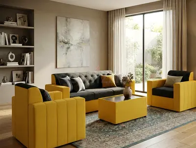High-quality 3+2 sofa set featuring excellent comfort and a strong wooden structure. Perfect for hom