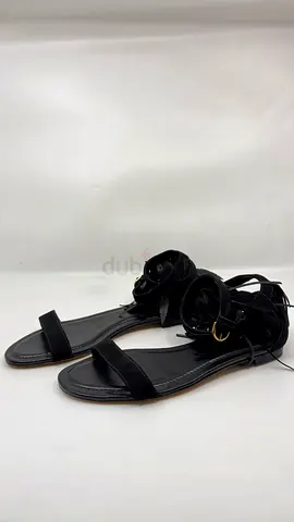 Tod's Black Feather-Trim Sandals Size 36