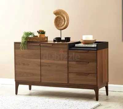 Mid-century Modern Wooden Sideboard with Drawers and Cabinet
