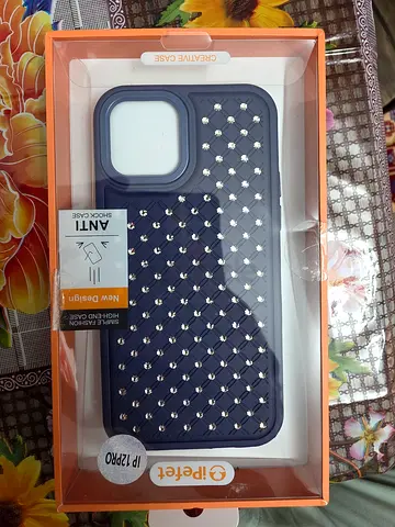 iPefet / iPefet-style navy blue diamond-studded protective case for iPhone 12 Pro