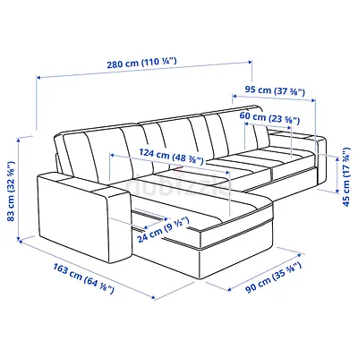 L-Shaped Sofa Soft Comfortable IKEA Kivik New