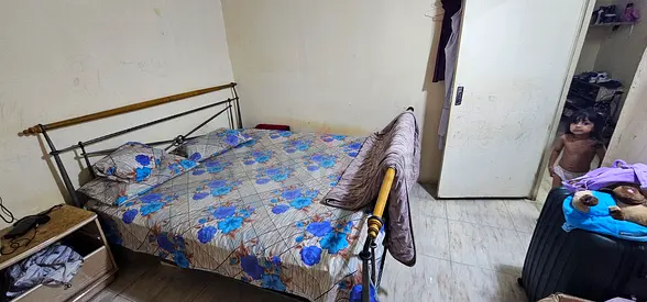 Metal Double Bed Frame with Mattress - Used
