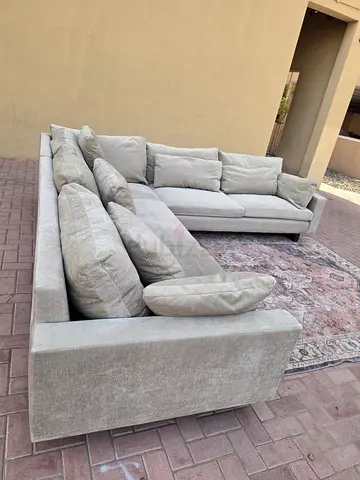West Elm L Shape Sofa corner Feather Filled