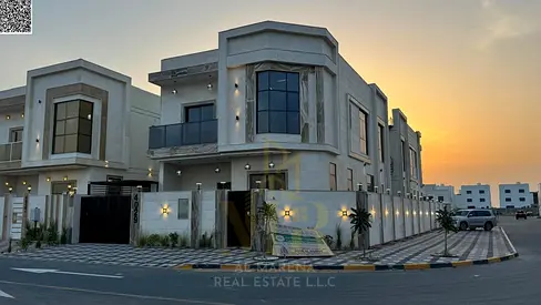 Luxury corner villa for sale in Al Zahia – Ajman | 3,014 sq ft | Two floors + roof | 5 master bedrooms | Modern design and high-end finishes | Electri