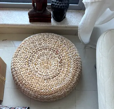 IKEA FRYKSÅS Rattan Footstool – Natural