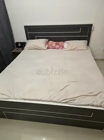 Modern Grey and White Double Bed with Geometric Pattern