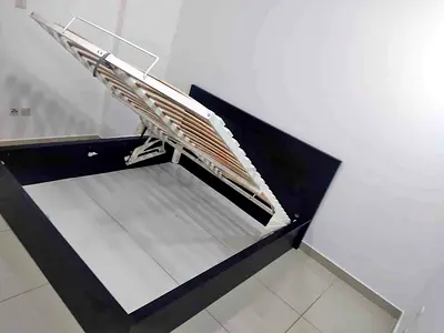 IKEA Queen Hydraulic Storage Bed With Mattress