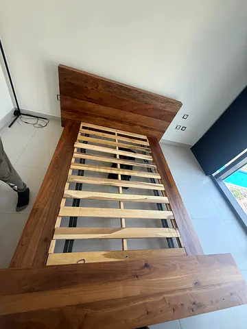 Solid Wood Queen Bed Frame - Simple Modern Design