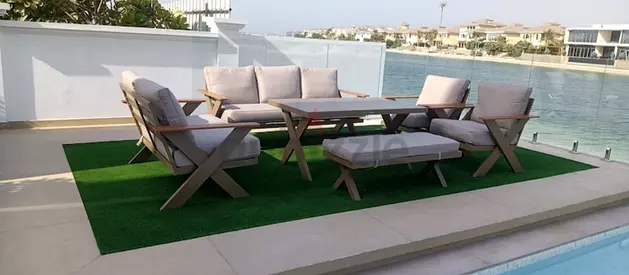 7-piece Outdoor Patio Lounge Set with Cushioned Sofa and Armchairs