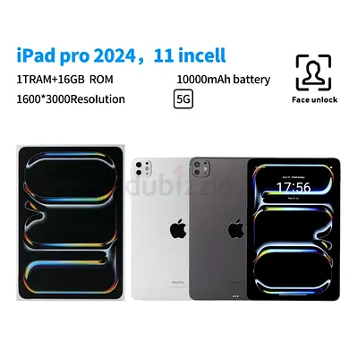 iPad Pro 2024 11-inch (1GB RAM + 16GB) - 5G, 10000mAh, Face Unlock