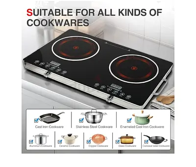 Dual Burner, Infrared Cooker, Electric Cooktop