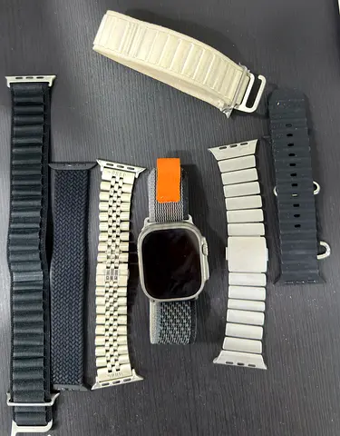 Apple watch ultra 1 with 6 Interchangeable Straps (Leather, Metal, Nylon)