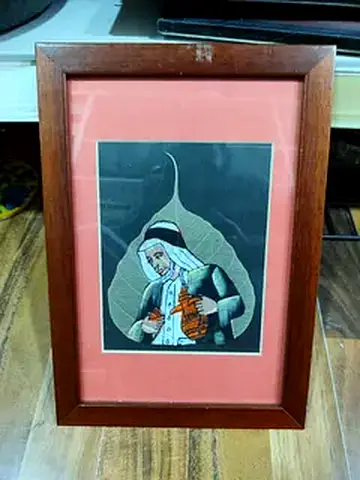 Framed Vintage Religious Art Print with Wood Frame-29x20cm