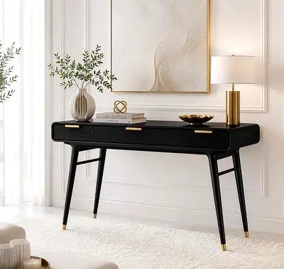 INDIGO LIVING Dean Study Desk, Black