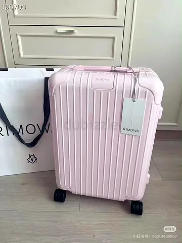 Rimowa Light Pink Hard Shell Carry-On Spinner Suitcase with Trolley Handle